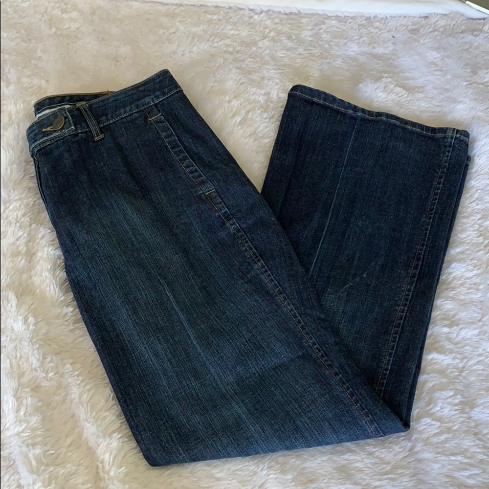LANDS END CURVEY TROUSER LEG DENIM